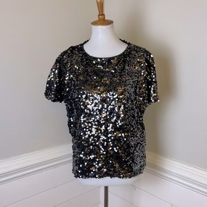 H&M Metallic Sequined Top S FREE SHIP